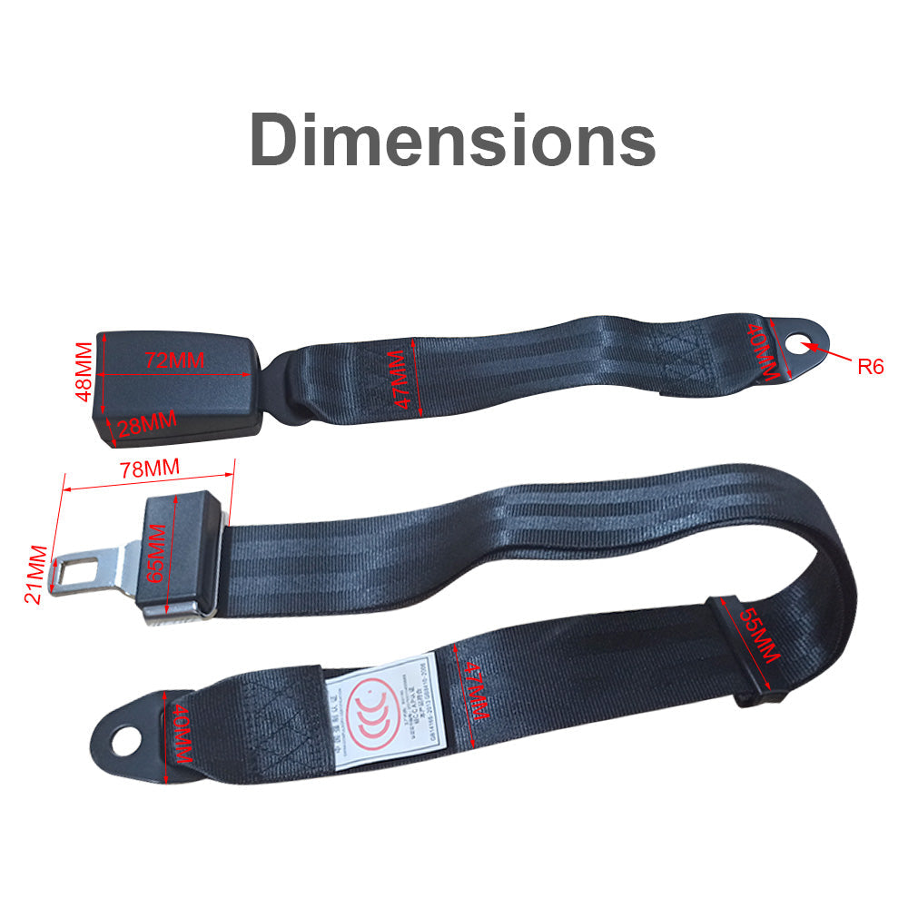 2 Point Retractable Adjustable Seat Lap Sash Belt Strap Suitable For Car Truck Set