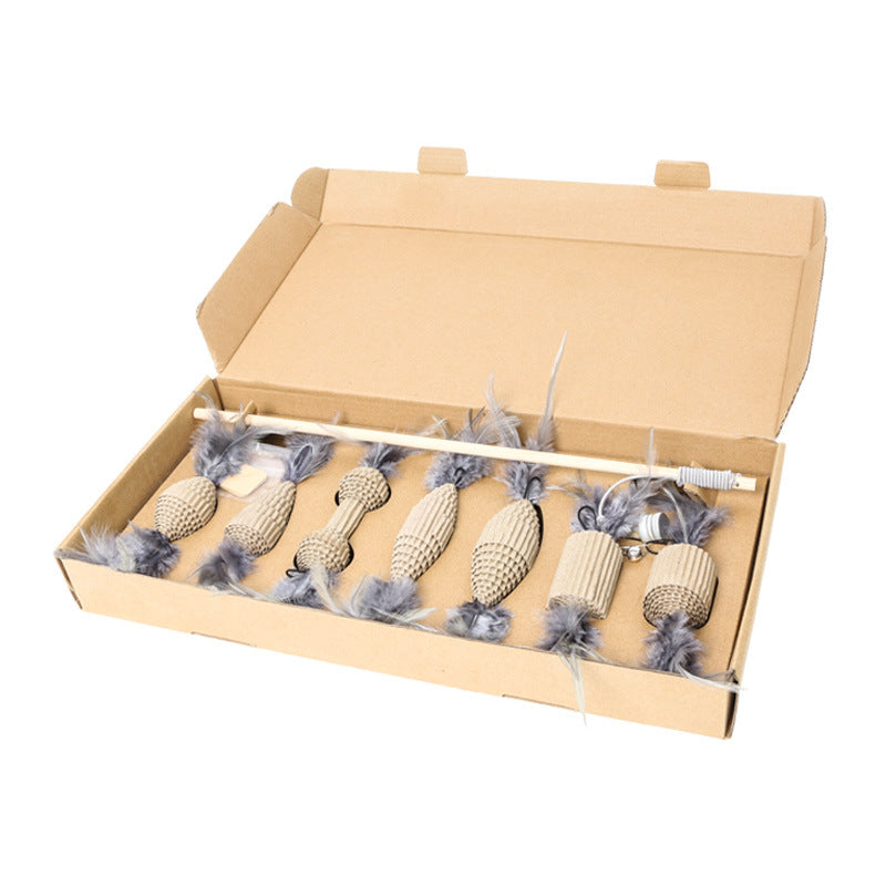 Entertaining Seven-Piece Cat Toy Set