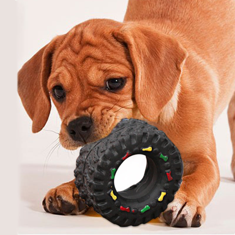 Vocalizing Dog Toy with Small Tire Design