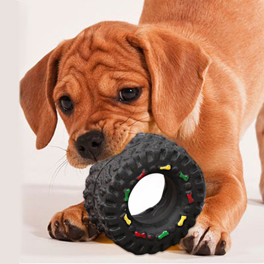 Vocalizing Dog Toy with Small Tire Design